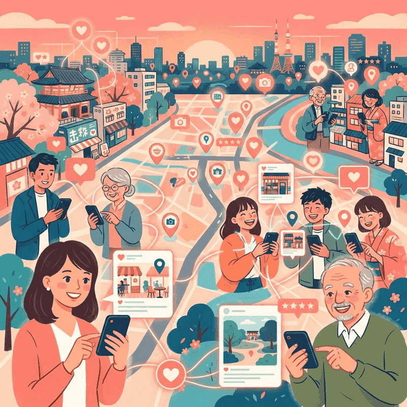 地域コミュニティのイラスト